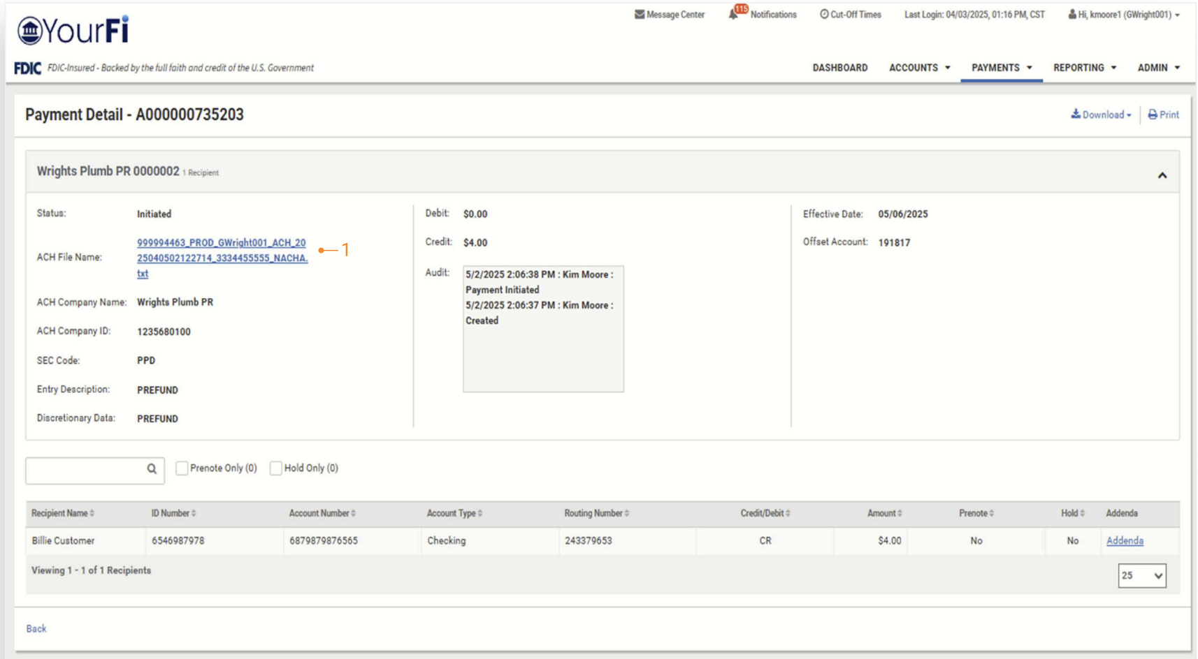 TM QRG ACH File Data Transmission via sFTP 17