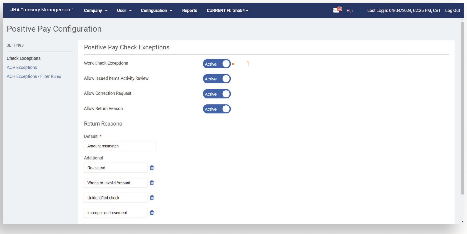 TM QRG Postive Pay Check Exceptions Capture 1